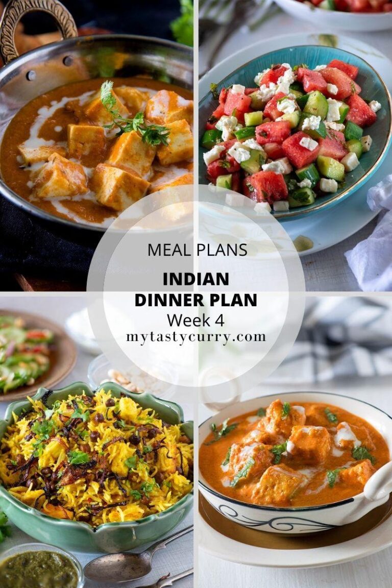 Weekly Indian Menu Plan Week 4