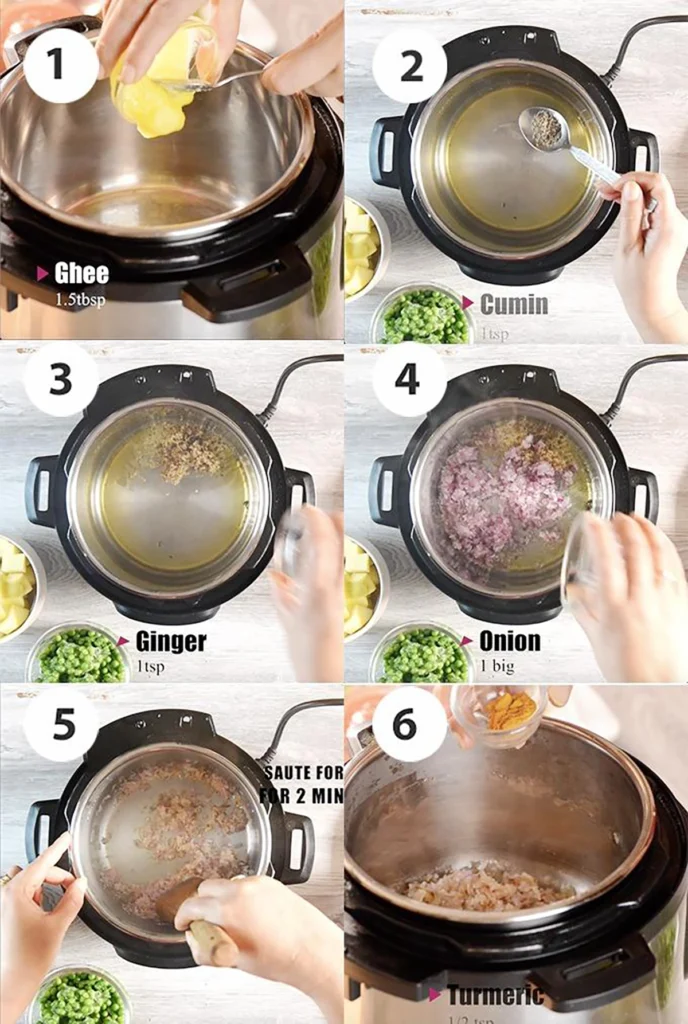 Dhaba Style Aloo Matar Sabzi in Instant Pot step by step 1