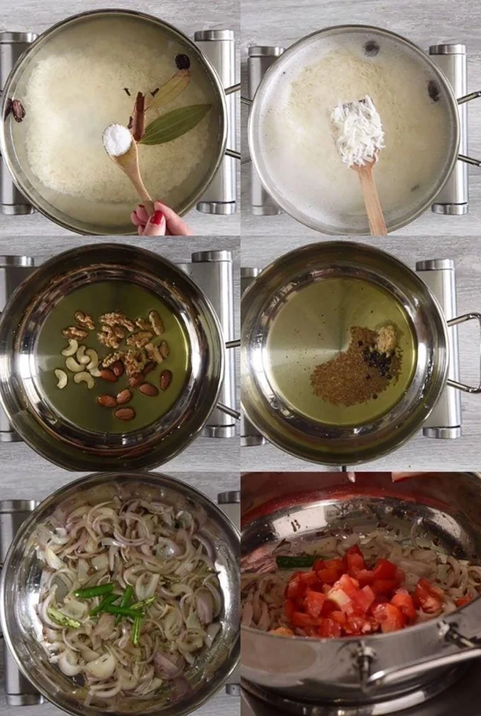 Paneer Biryani Step by step pictures