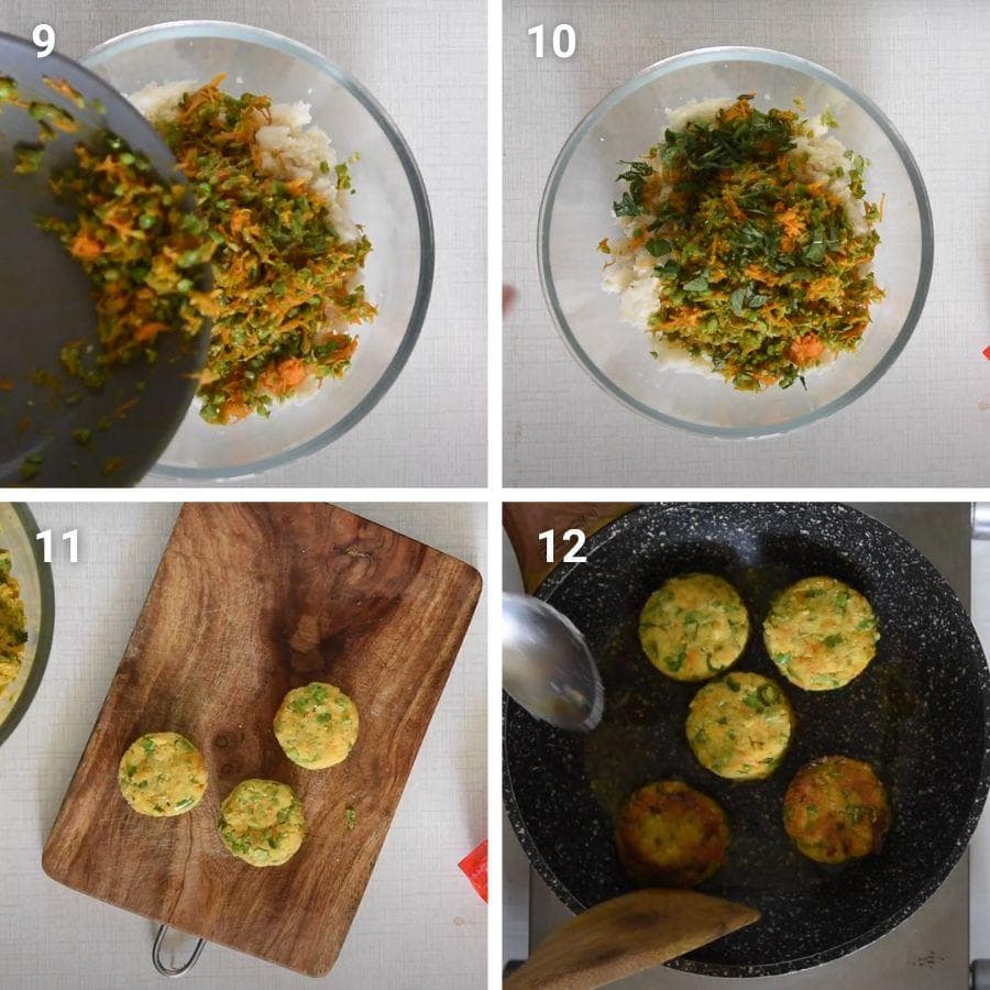making mixture for idli tikki 