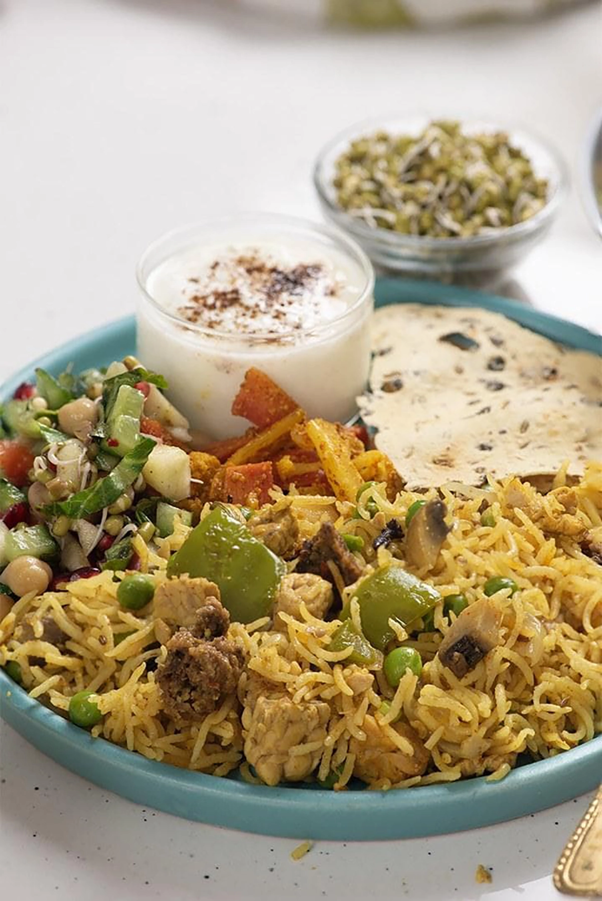 tempeh pulao, high protein recipe with tempeh
