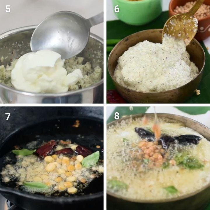 step by step coconut chutney- Making tempering for chutney